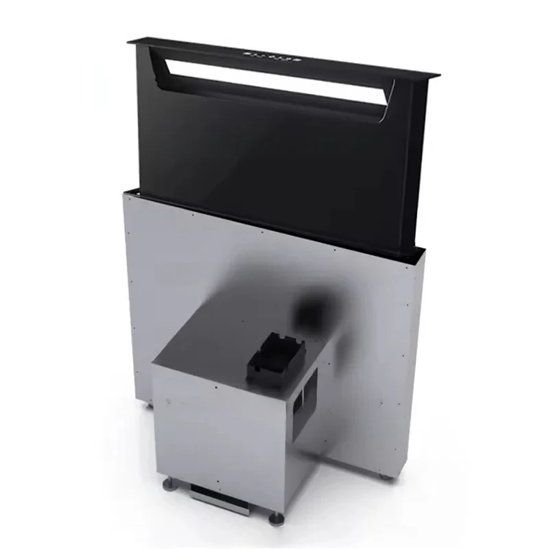 concealed countertop lift open-style range hood