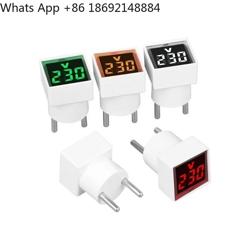 medidor-de-tensao-ac-digital-com-display-e-luz-indicadora-tipo-de-plugue-europeu-quadrado-para-uso-domestico
