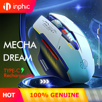 INPHIC Wireless Mouse Rechargeable 700mAh Ergonomic Silent Mice 2.4G USB Receiver Mecha gaming Mouse Laptop Computer Mac MacBook