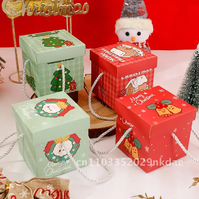 

New Hot Christmas Gift Christmas Eve Apple Box Portable Cartoon Cute Candy Packaging Box Empty Box