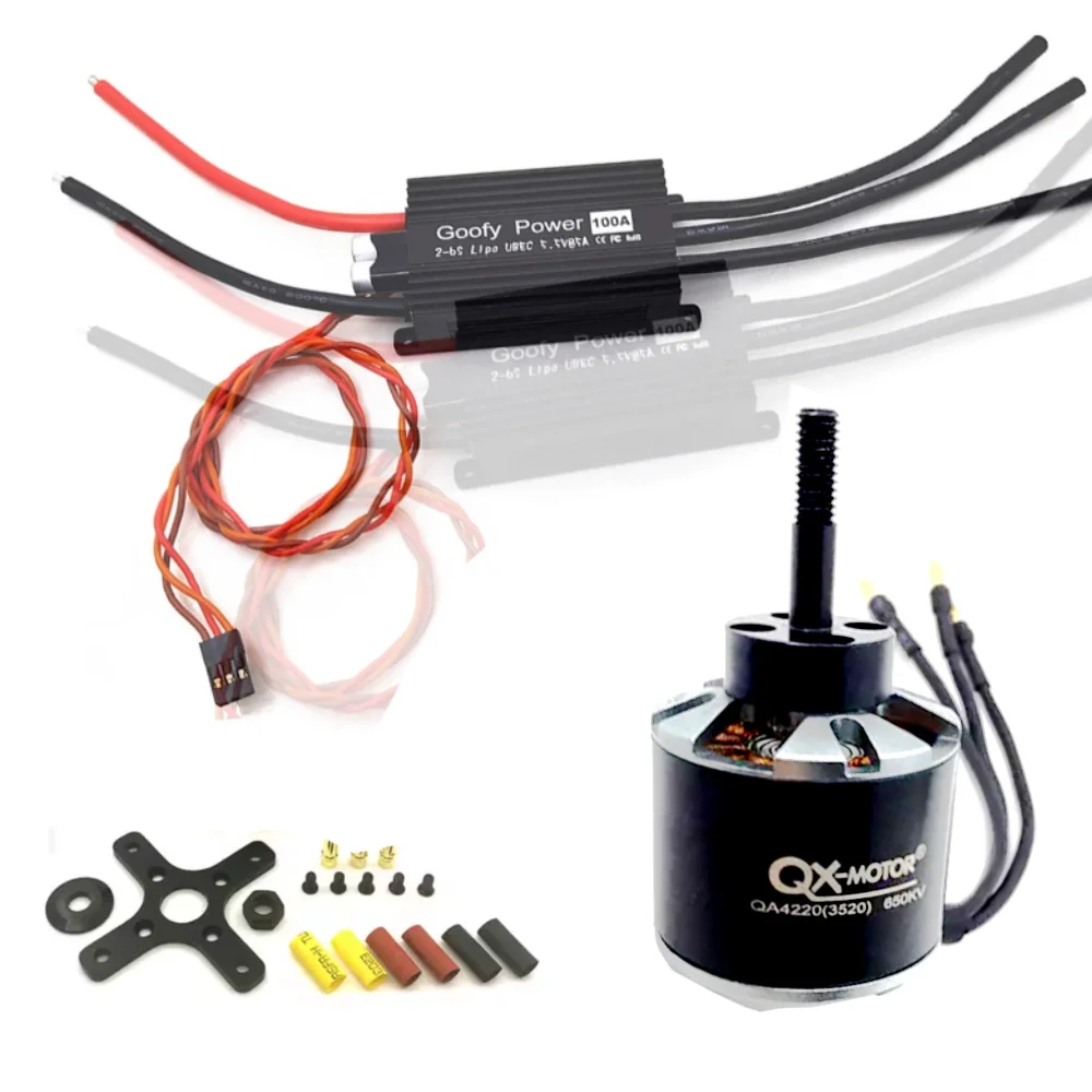 QX-MOTOR QA4220(3520)450KV 580KV 650KV 720KV 880KV Brushless Motor 100A 2-6S Brushless ESC Built-in UBEC 5.5V For RC Airplane