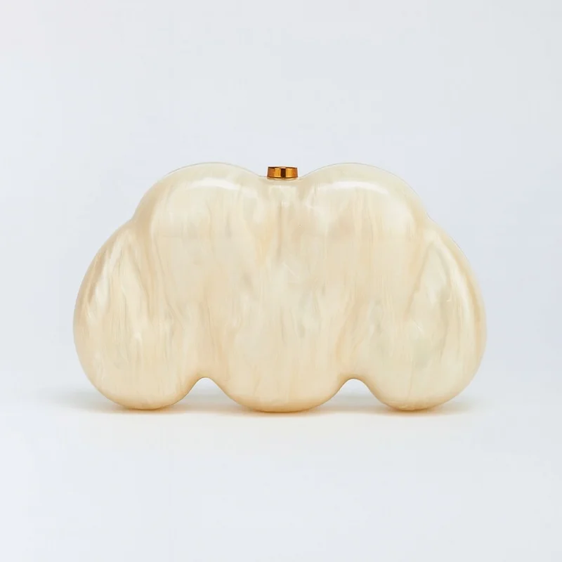2025 mujeres nuevas europeas y americanas de un solo hombro Diagonal Span bolsa en forma de concha bolso acrílico moda bolsos para banquetes de boda