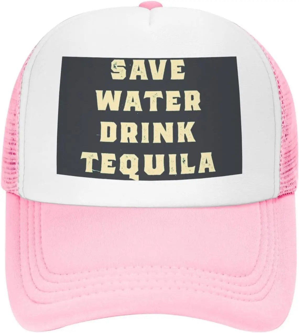 Save Water Drink Tequila Trucker Hat Pink Mesh Back Baseball Cap Adjustable Unisex