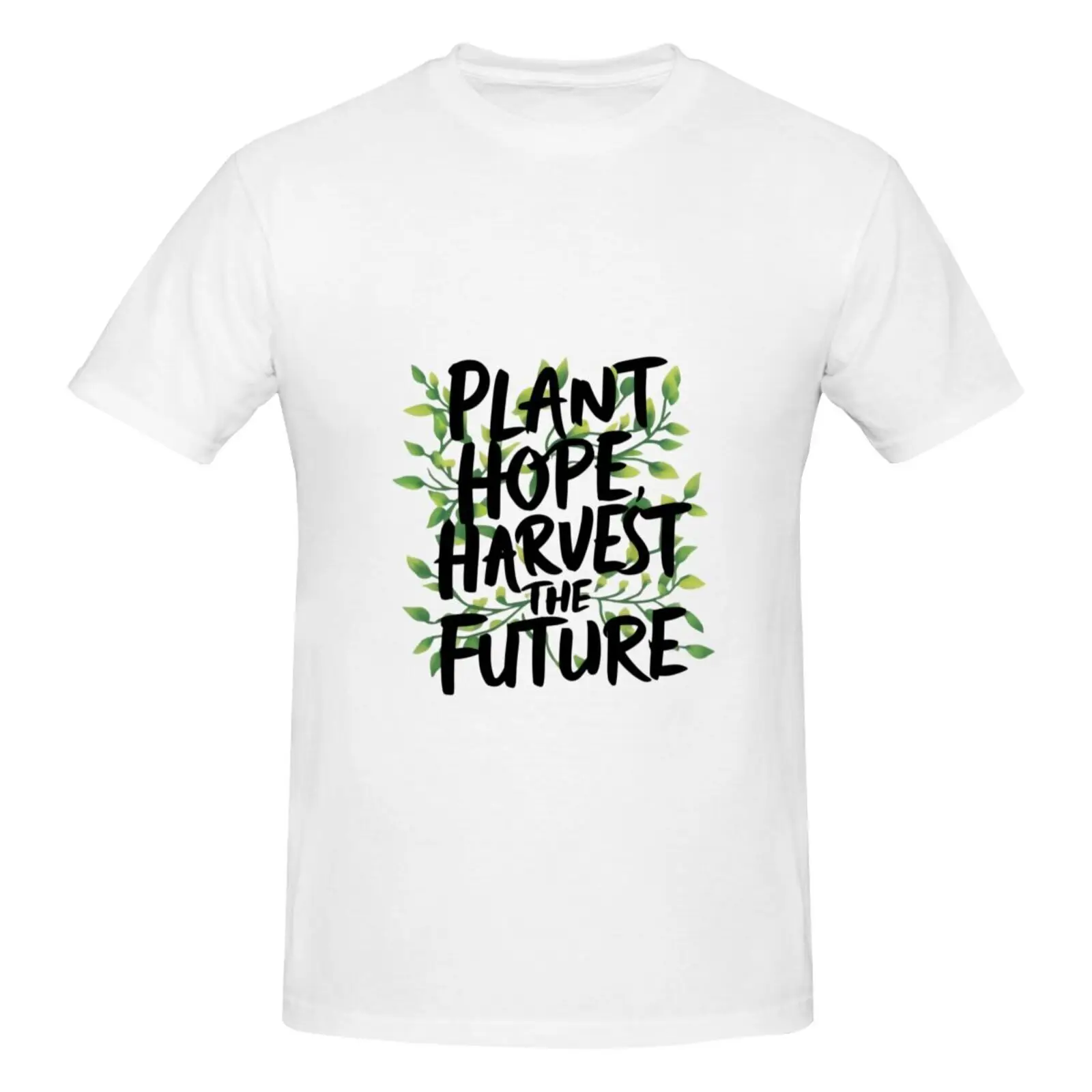 Men's Arbor Day Envmental Theme Plant Pattern Cotton Short-sved T-shirt