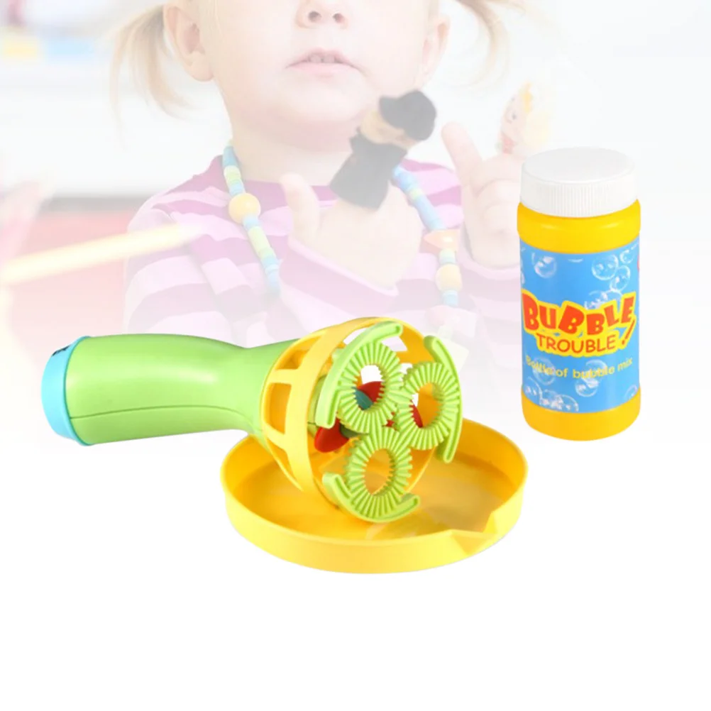 آلة صنع فقاعات المروحة الكهربائية لون عشوائي جودة ABS للأطفال مجموعة فقاعات سهلة الاستخدام على الشاطئ والنزهة
