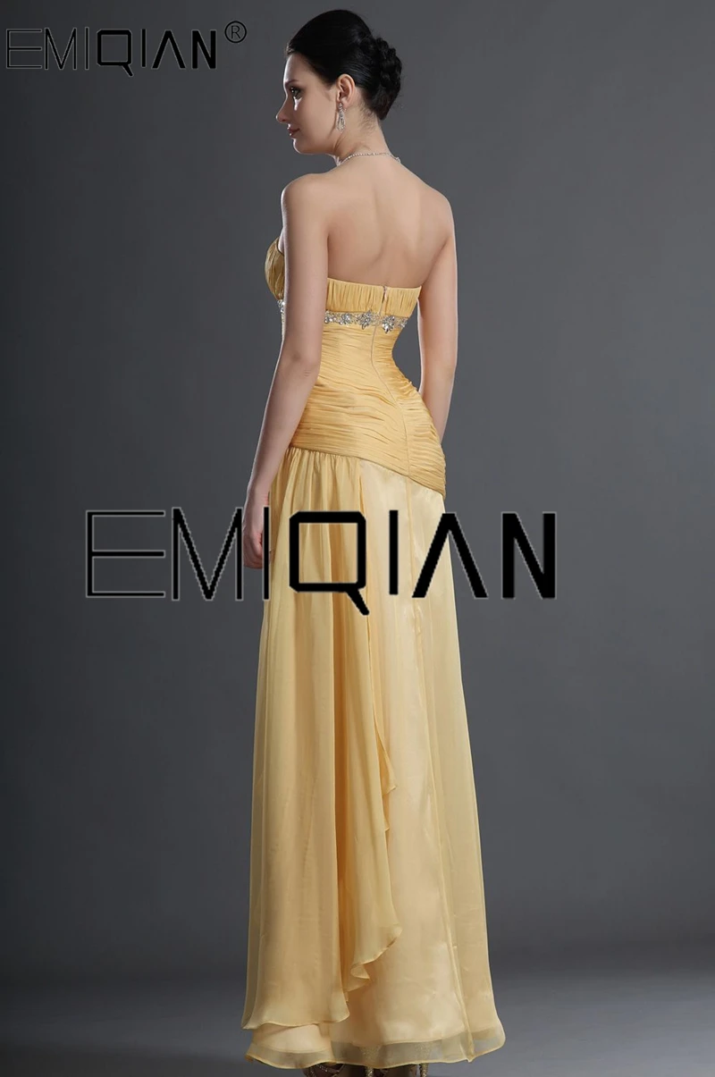 Slim A Line Strapless Chiffon Beading Crystals Evening Dresses Wedding Party Formal Prom Birthday Floor Length