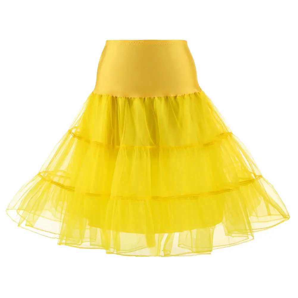 YOUXI Kurzer Tutu Petticoat Krinoline 50er Jahre Swing Vintage Tutu 26" Retro Unterrock Petticoat Fancy Net Rockabilly 5