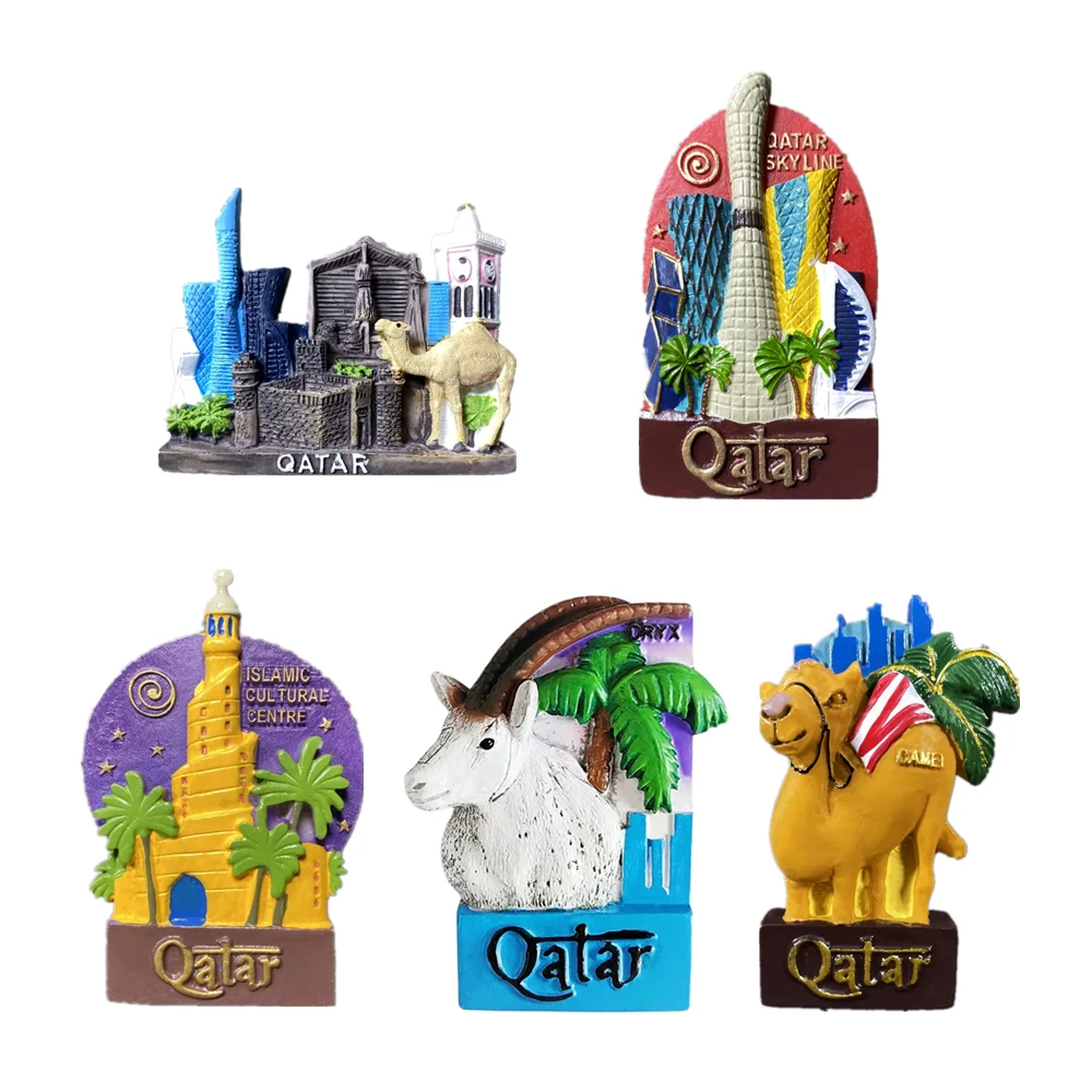 Asia Qatar Customs And Culture 3D Refrigerator Magnets Fridge Magnetic Tourist Souvenir Decoration Articles Handicraft Gifts