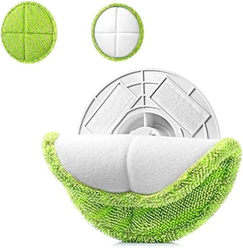 6Pcs 16cm Microfiber Mop Pads Refills for Electric Rotary Spin Mop, Reusable & Washable Round Spinning Cleaning Cloth Value Pack