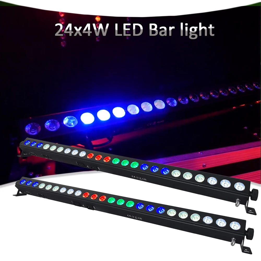 

2Pcs Wall Wash Light 24x4W RGBW 4in1 LED Angle DMX Pixels Control Device Suitable Disco Party DJ Ballroom Bar Decoration