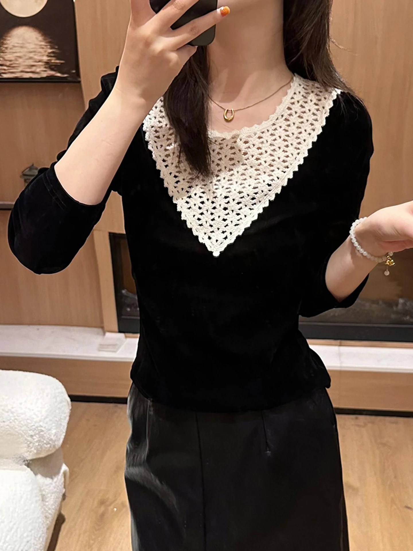 

Шикарный дизайн для поездок на работу Long Sve в стиле пэчворк Base irt Sli Удобный осенний топ цвета Blo Женская внутренняя одежда