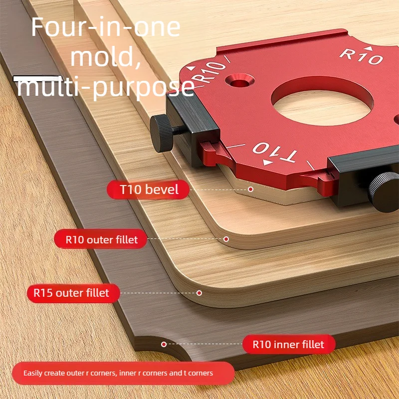 Woodworking Arc Round Corner Mold Radius Trimming Tool, Inner Arc Shaping, Outer Corner Template Router Jig for Wood Carpentry