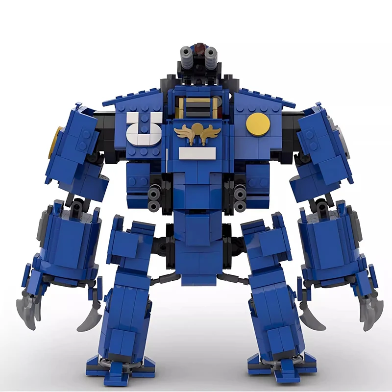 Bricklink moc jogo mecha brutalis dreadnought terminator capitão preto templário necron guerreiro robô define blocos de construção brinquedo