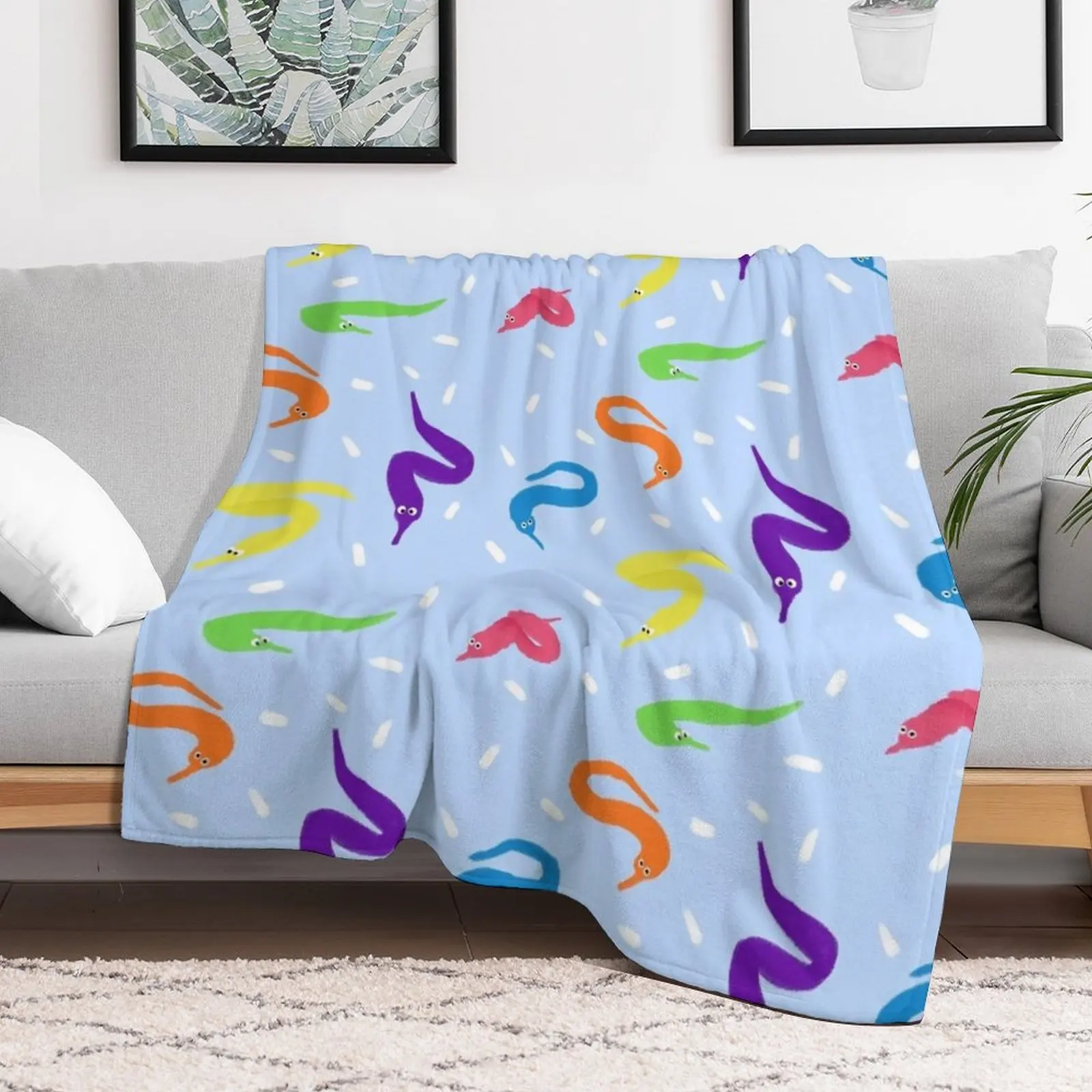 Worm on a String Babey! Throw Blanket Loose Thermals For Travel Decorative Throw Decoratives Blankets