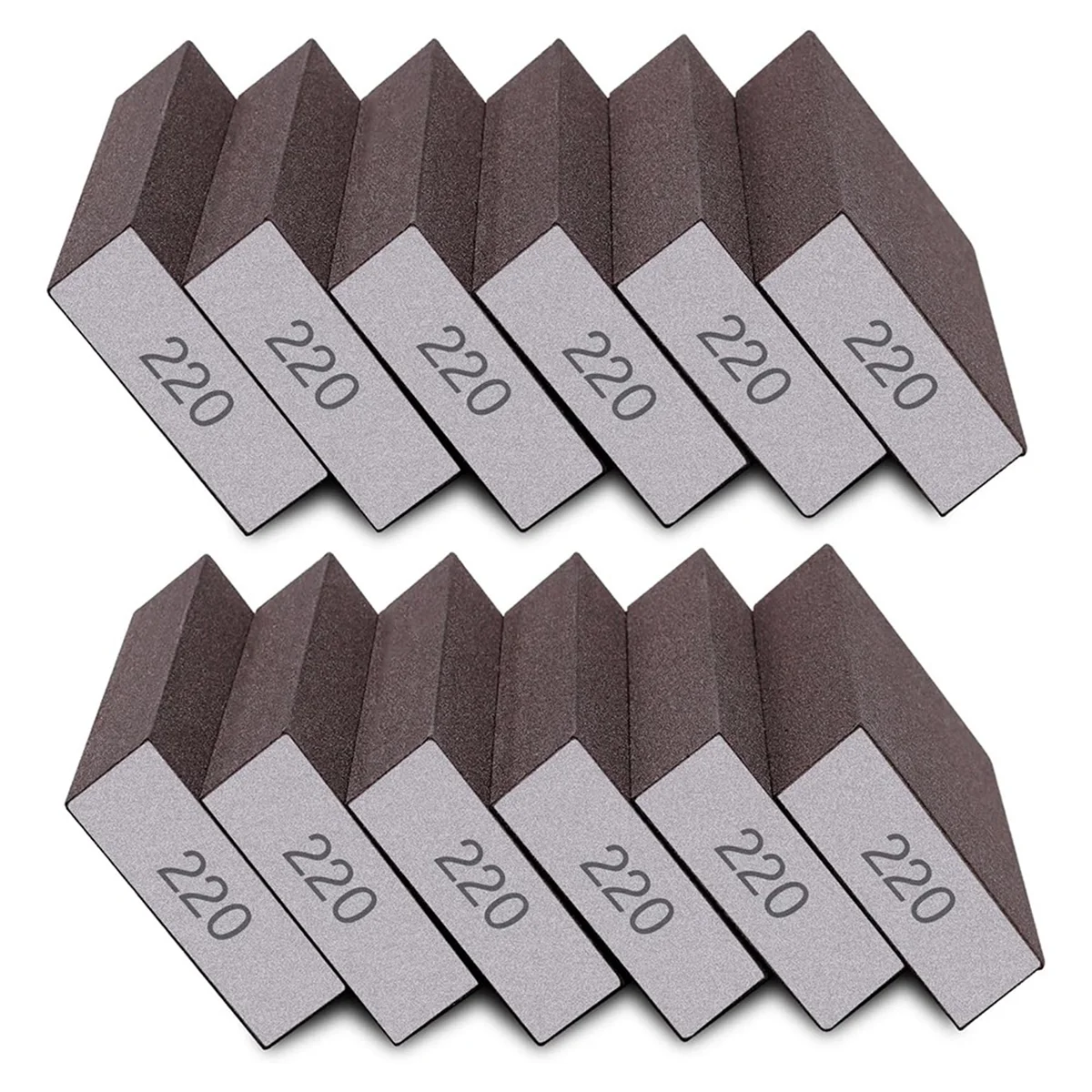 12Pcs Sanding Sponge 220 Grit Fine Sanding Blocks for Drywall Metal Wood Washable and Reusable