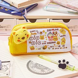 Disney Winnie The Pooh Pen Bag alto livello di aspetto grande memoria Cartoon cancelleria Bag Cute Girl Storage astuccio stampato