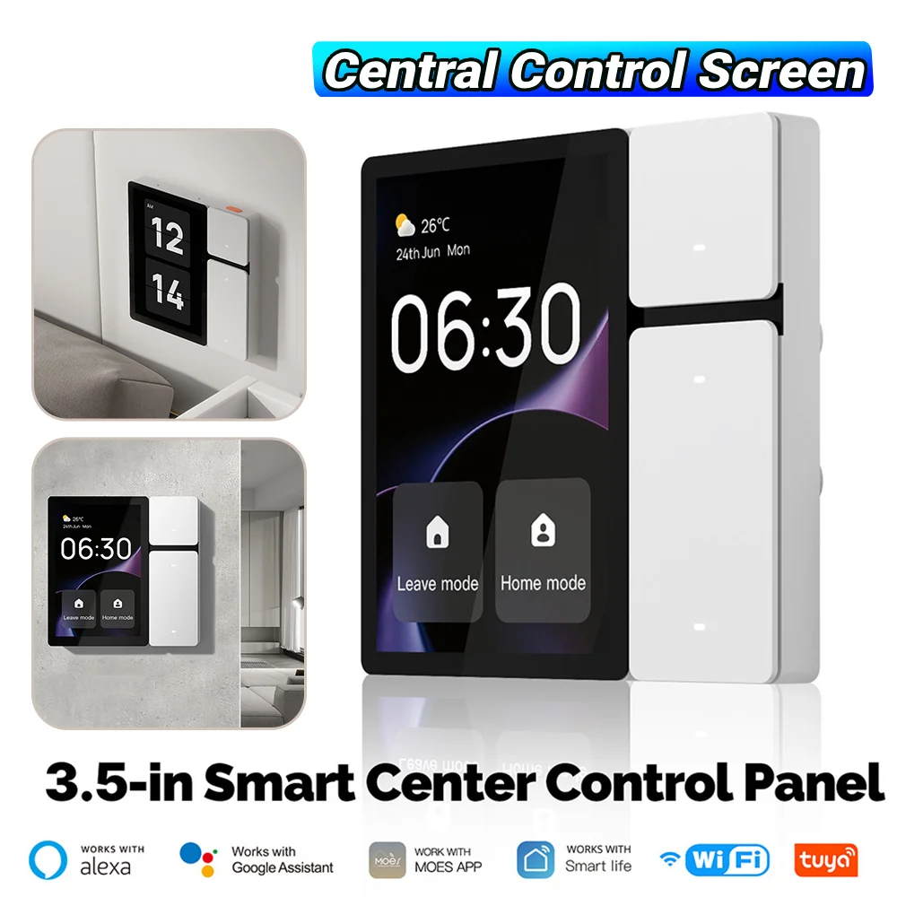 

3.5 Inch Touch Screen WiFi for Tuya Control Panel with IR Remote for Multi-functional Intelligent Home Scene Management