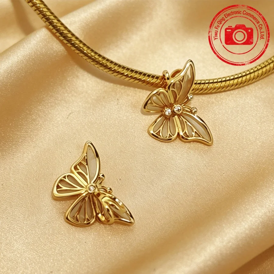 New Golden Animal Charms DIY Jewelry Gifts Firefly Bee Butterfly Sea Turtle Seahorse Pet Cat Lion Beads Fit Original Bracelets