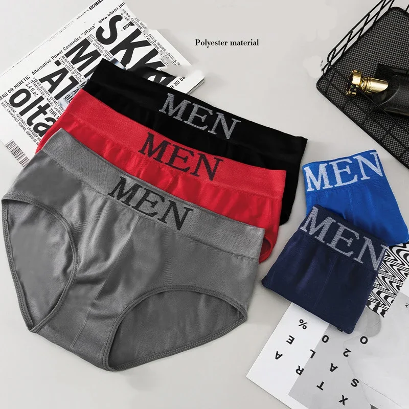 Brazilian Men's Briefs Male Polyester Fiber Sexy Panties Loose Men's Underwear Underpants