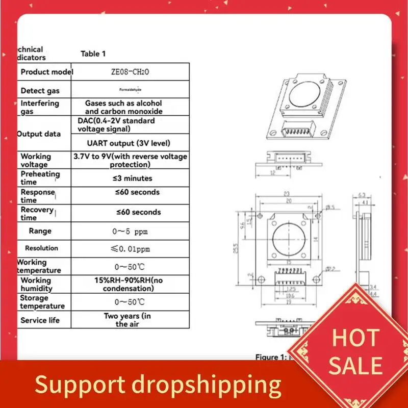 

B44C Датчик формальдегида Модуль измерения концентрации формальдегида для измерения формальдегида