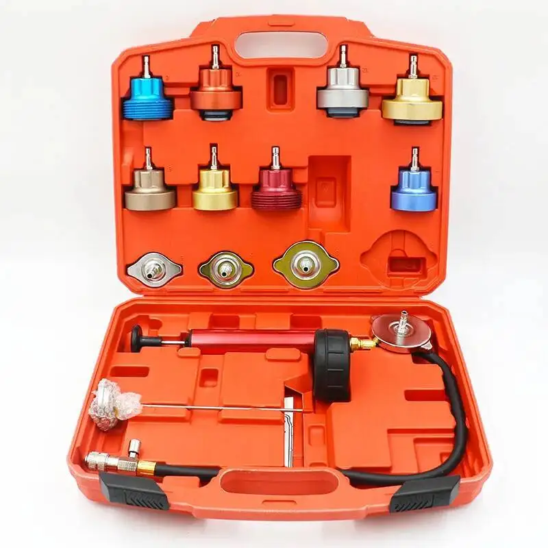 Professional 14-Piece Leak Testing Set - Car Water Tank Pressure Tester & Coolant Replacement Tool