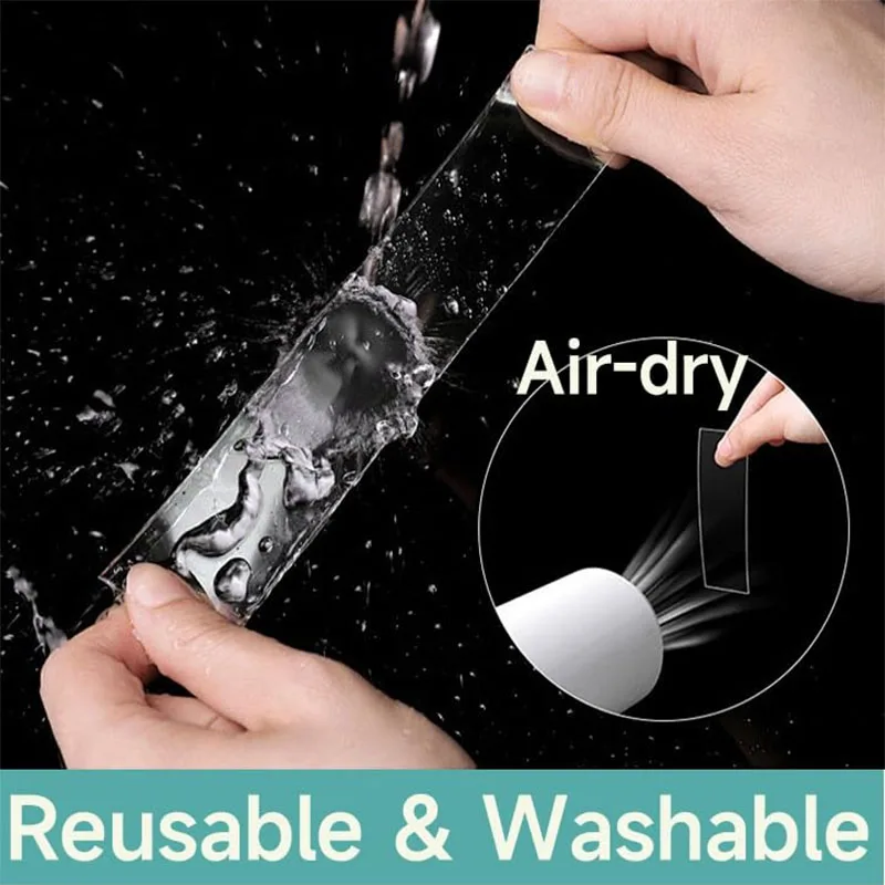 1/2rolls Nano Tape Traceless Waterproof Double-Sided Adhesive Tape For Bathroom Kitchen Sink Tap Gel Sticker No Trace Reusable