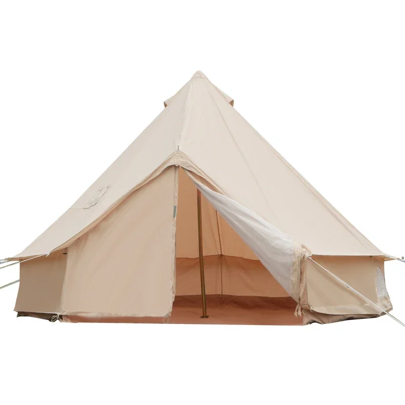 Hot Selling Glamping Canvas Outdoor Tent Large Size 4 to 6 Person Waterproof Family Camping Tents