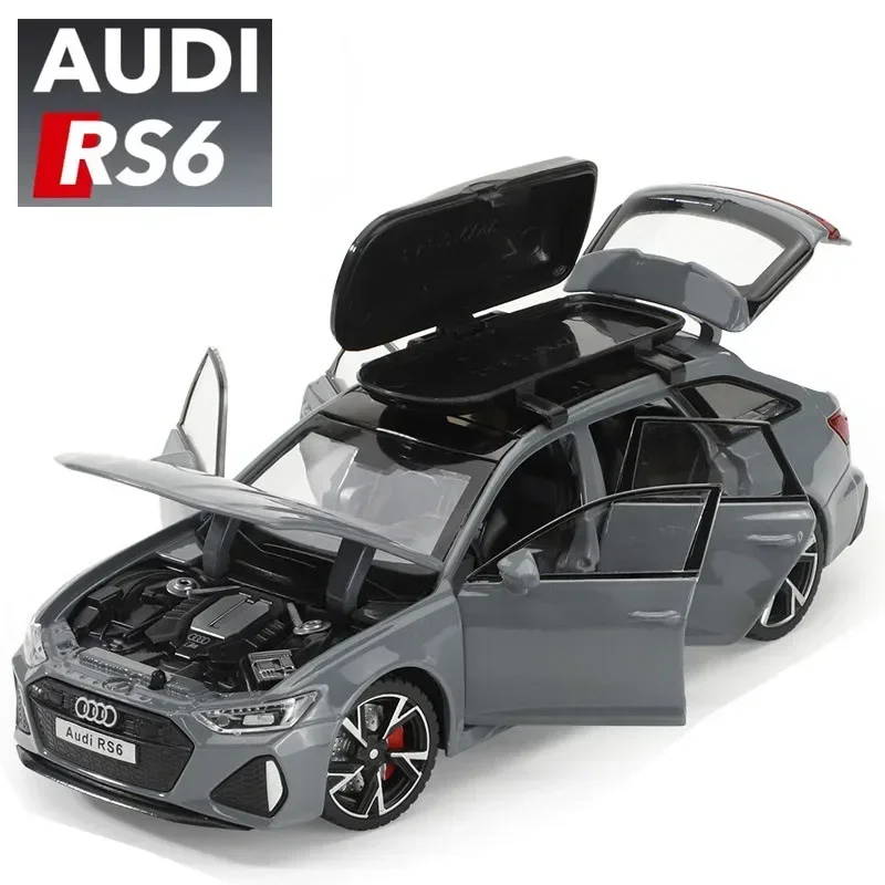 1:32 Scale  Audi RS6 Toy Car Models Maybach RS6 Alloy Die cast Toys Vehicles Pull Back Sound Light Toys for Boys Best Gifts