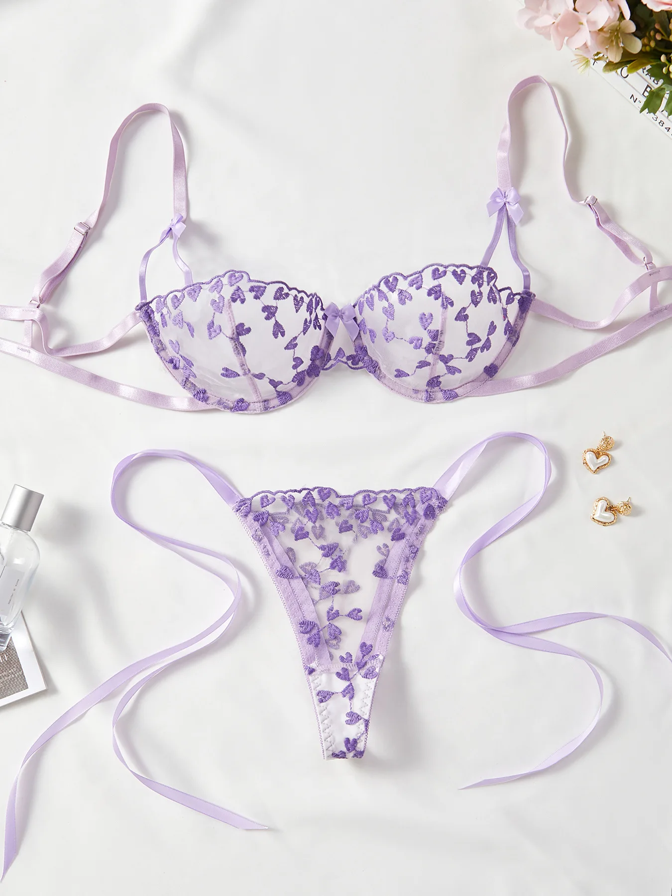 Women Romantic Heart Lingerie - огляд і ціна Sheer Mesh Bra