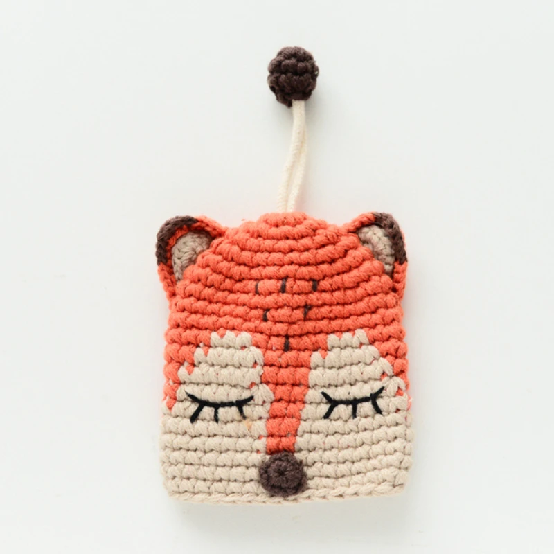 Cartoon Cute Dog Key Case New Popular Hand-woven Wool Pull Pull Can Carry Student Key Chain Best-selling Key Wallets