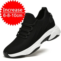 Men Sneakers Elevator Shoes Hidden Heels Breathable Heightening Shoes For Men Increase Insole 6-8-10CM Mens Casual Height Shoes
