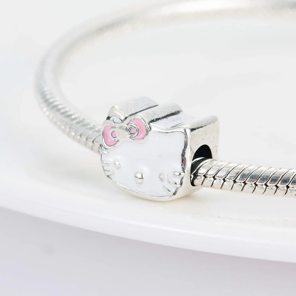 2023 New Fashion 925 Sterling Silver fawn Cat Animal Dangle Charm Bead Pandent Fit Original Pandora Bracelet DIY Women Jewelry