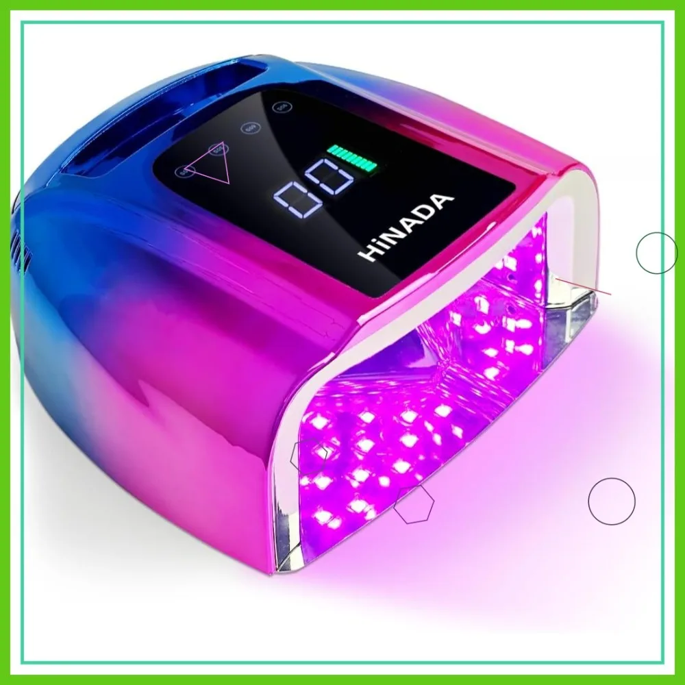 96W Rechargeable UV LED Nail Lamp, Cordless Fast Curing Gel Dryer with Smart Sensor, 4 Timers for Home Salon Travel