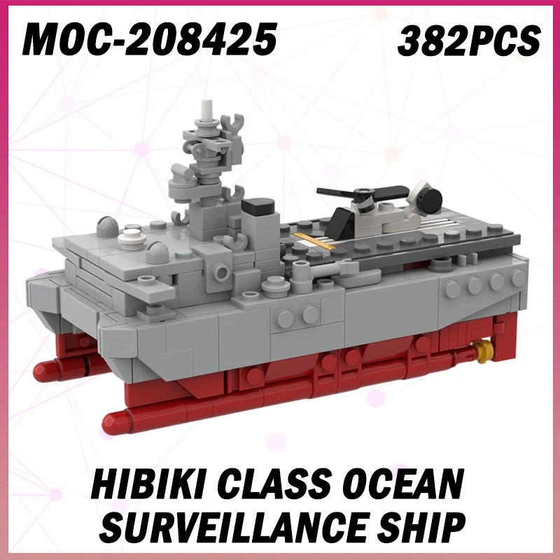 

382 шт. MOC-208425 военная война хибики класс океан наблюдение корабль строительный блок японская военно-морская модель набор кирпичей креативные подарки