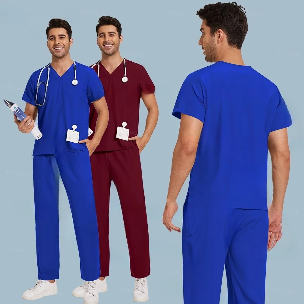 Heißer Verkauf Falten Beständig Krankenhaus Klinische Uniformen Großhandel Arbeits Top Hosen Medizinische Peelings Krankenschwester Uniformen Unisex Pflege Set