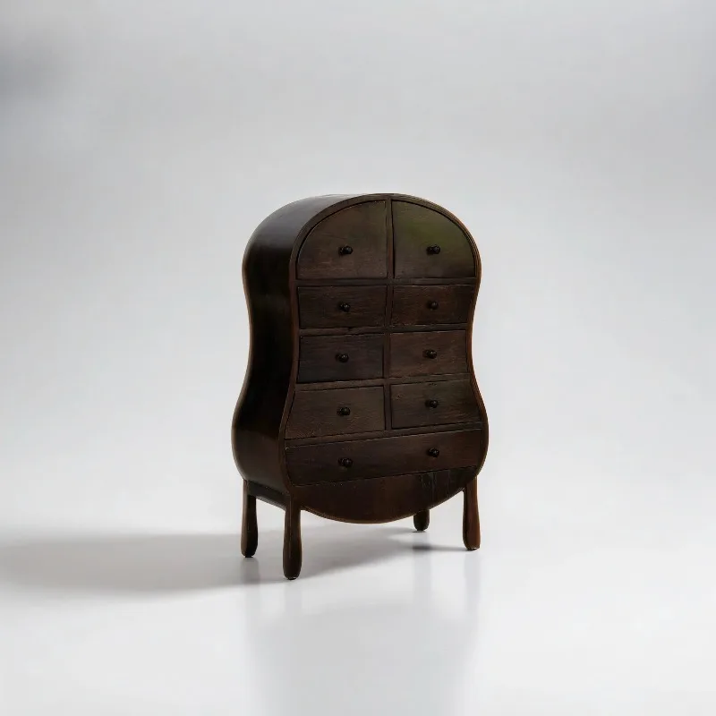 Ancient wood pocket gourd cabinet Solid wood retro style small cabinet