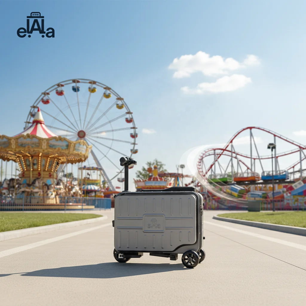 ELALA High Quality 40L Large Capacity Stylish Two Person Rideable Smart Riding Electric Scooter Luggage For Outdoor Activities