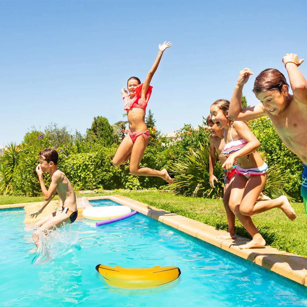 ของเล่นรูปกล้วยเป่าลม PVC สำหรับงานเลี้ยงชายหาดปาร์ตี้รูปทรงน่ารัก