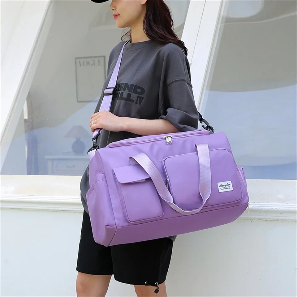 Carry On Travel Bag Large Capacity Weekender Overnight Duffle Bags with Shoe Compartment Sports Fitness Bags for Women