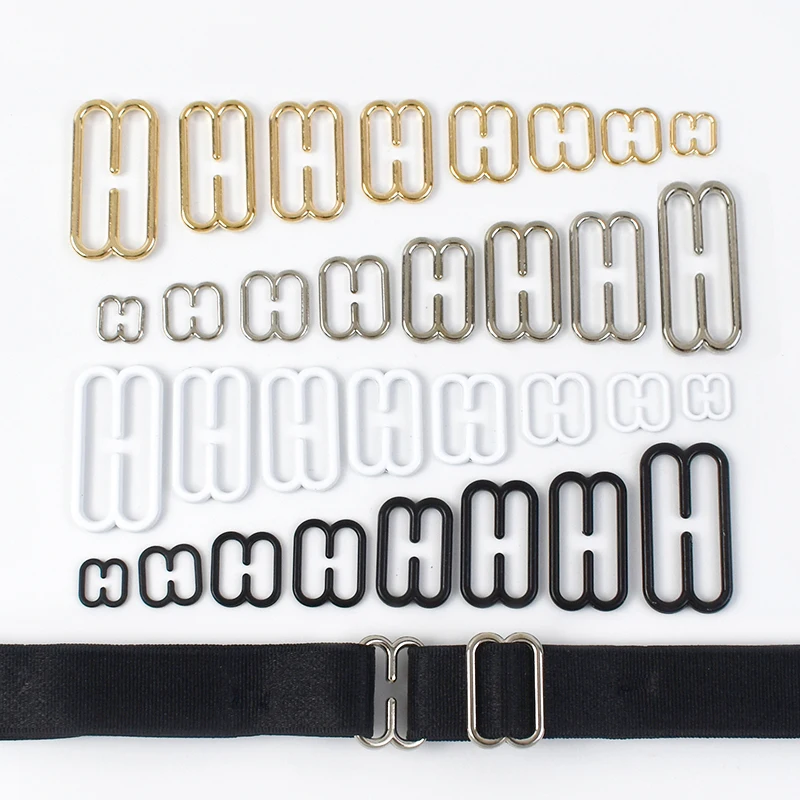 

50Pcs 6-25mm Metal Buckles for Bra Strap Tri-Glide Clasp Buckle Underwear Bikini Adjuster Clamp Slider Hook Garment Accessories