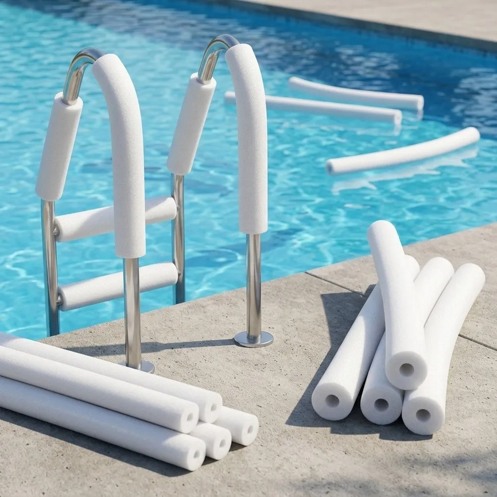 Pool Sponge Tube Set 20pcs 50x4x4cm for Swimming Safety Bedrail Guard Boot Shaper Ladder Handle DIY Craft White Foam