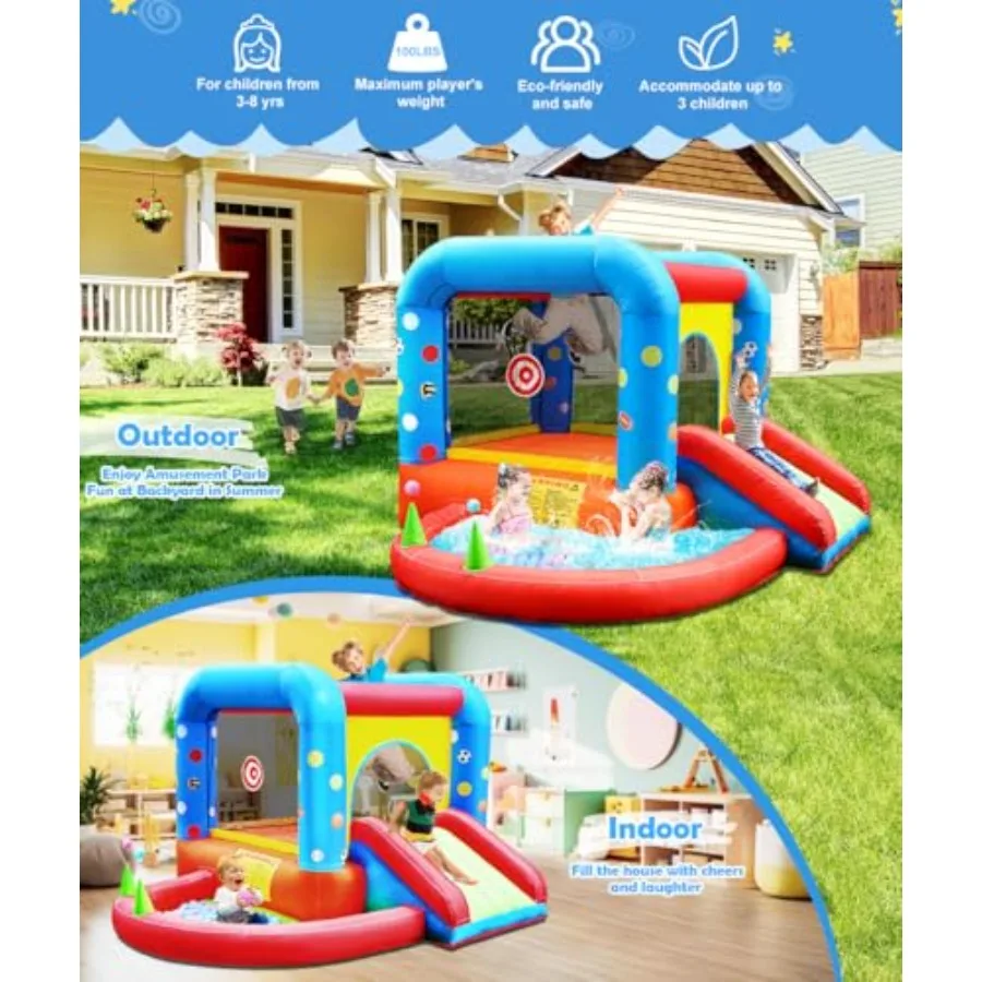 Opblaasbaar springhuis kasteel glijbaan uitsmijter voor springen buiten en binnen feest baby achtertuin water jumper speelgoed met ventilator ba
