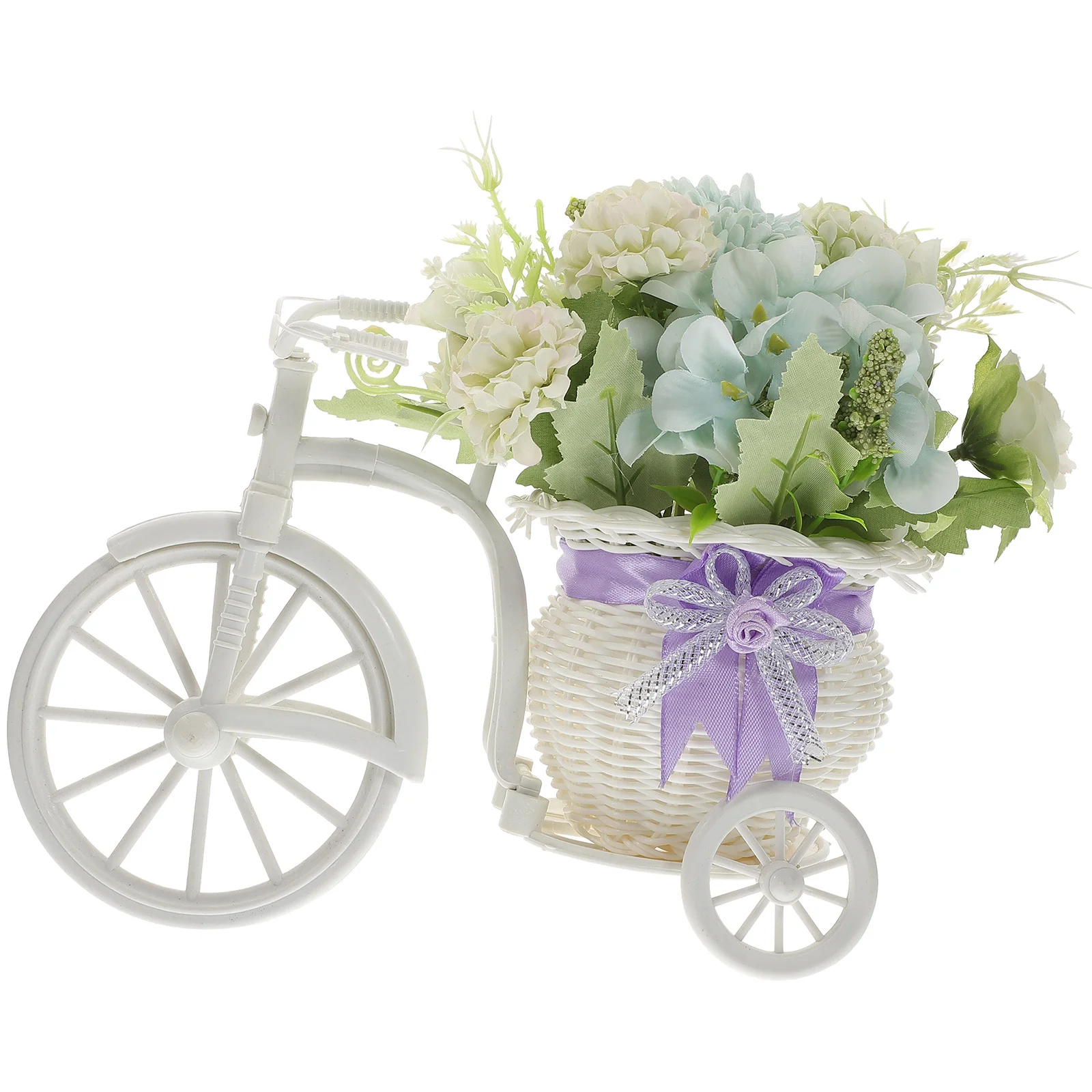 

Simulated Hydrangea Flower Bonsai Bicycle Fake Flower Decorative Ornament for Home Office Wedding Party Decoration