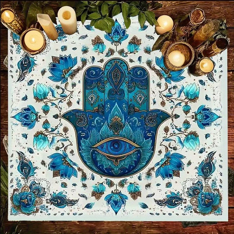 Boho Mystic Evil Eye Handprint Tablecloth Square Runner Boho Decor Spiritual  for Home Party Table Setting