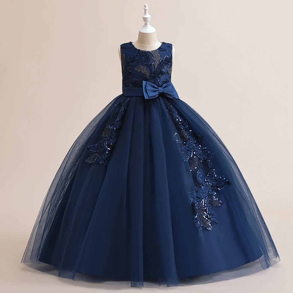 Teens Flower Girls Princess Party Dress Ceremony Wedding Evening Dresses For Girl Children Costume Elegent Kids Birthday Clothes