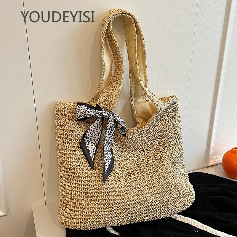 YOUDEYISI Large-capacity Beach Bag Female 2024 Fashion Literary Straw Shoulder Bag Female Large-capacity Woven Tote Bag