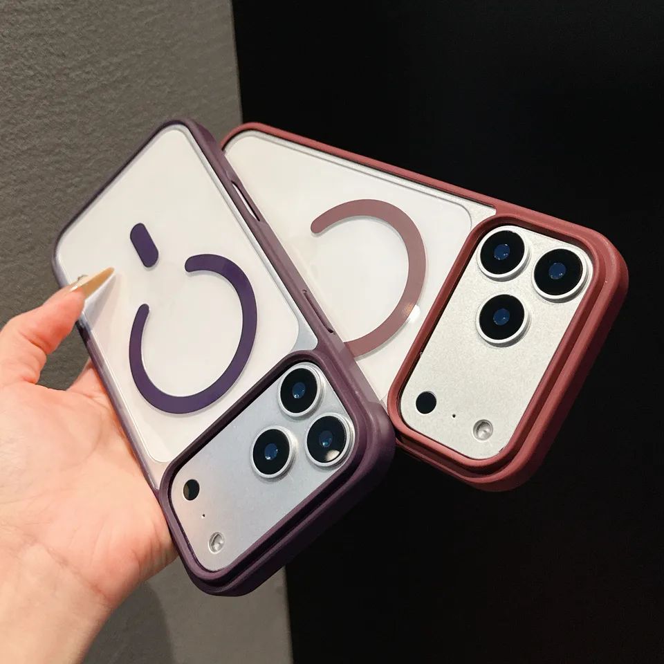 Funda transparente magnética de lujo para iPhone 18, 17, 16, 15 Plus, 14, 13, 12 Pro Max, mini, compatible con MagSafe 3