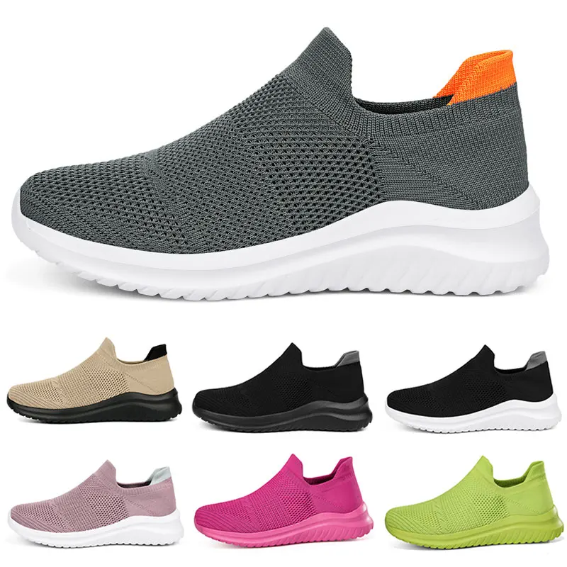 

Outdoor Sneakers Low Top Casual Shoes Lightweight Sock Shoes Mesh Women Men Running Shoes Slip on Solid Soft Sole Size 35-45