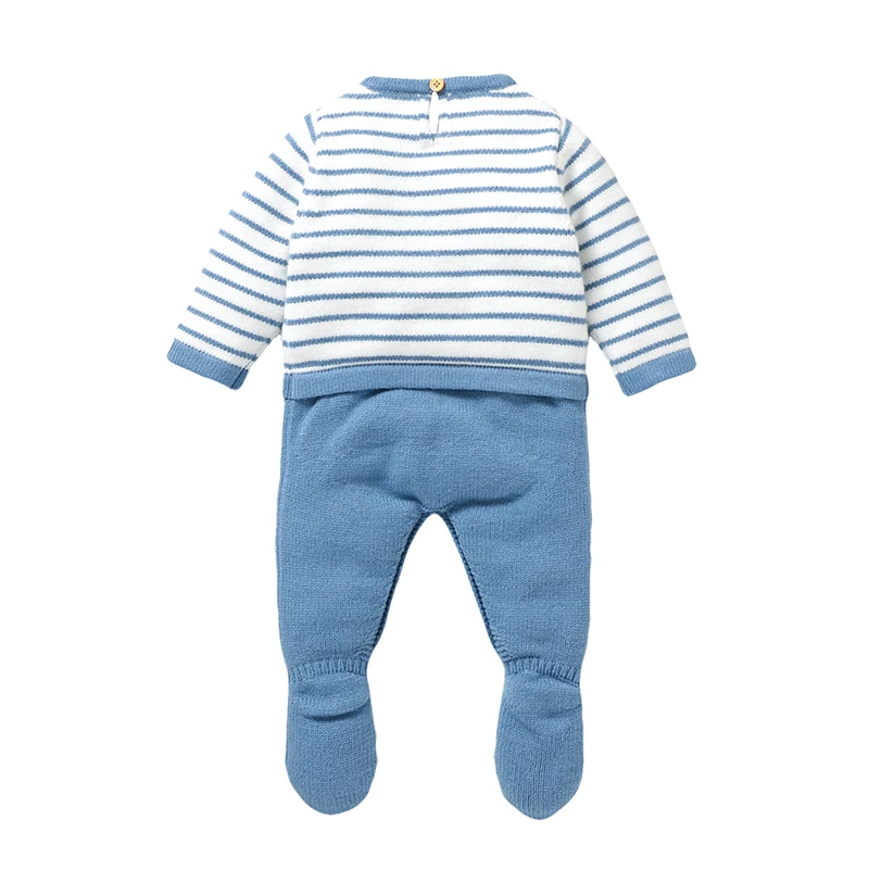 Autumn Baby Romper Knitted Infant Girl Boy Jumpsuit Long Sleeve Newborn Kid Clothes Fashion Foot Wrap Warm 0-9M Toddler Overalls