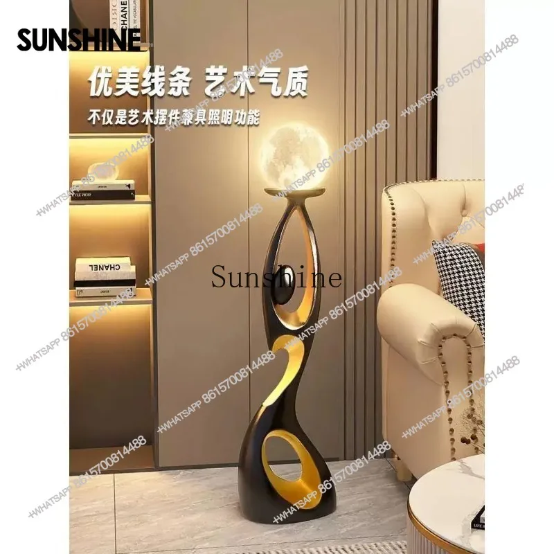 Home Decoration Art Light Luxury Creative Living Room TV Cabinet Floor Decoration Night Glow Resin Sculpture LED Floor Lamp  FT